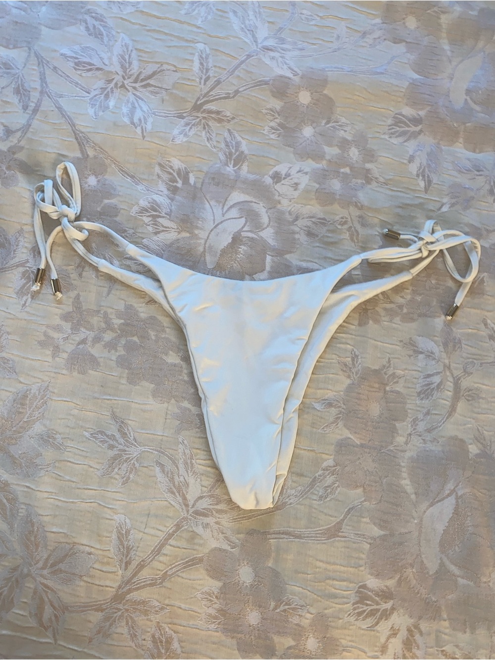 Monday Swimwear White Tie-Side Bikini Bottom
